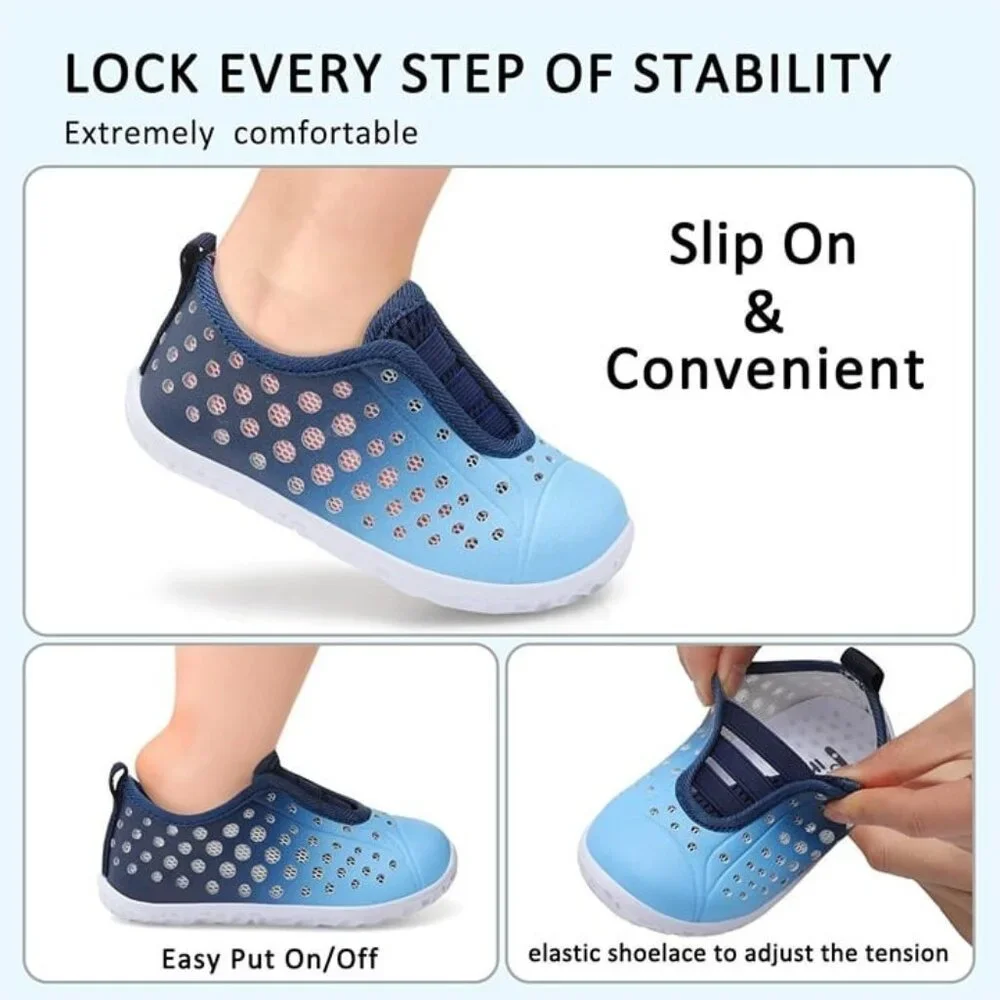 Kids Water Shoes Boys Girls Quick Dry Breathable Blue Sz 18-24 months Infant